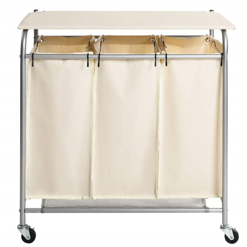 honer 3Bag HeavyDuty Rolling Laundry Cart With Ironing Board Laundry